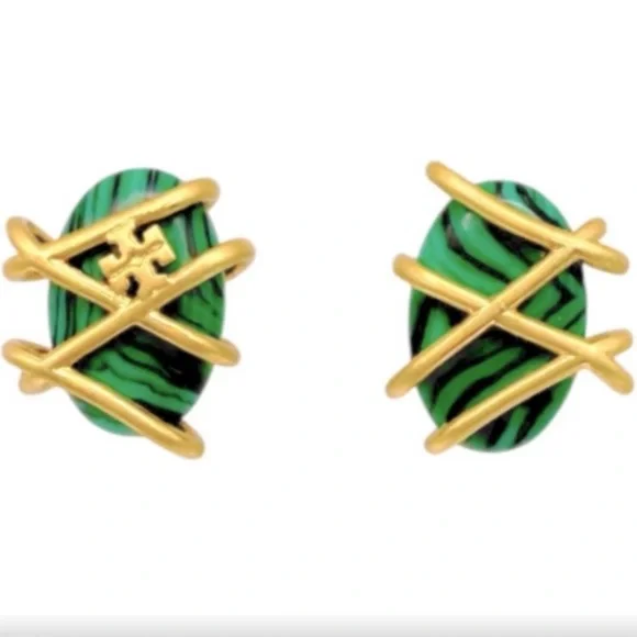 Tory Burch Roxanne Jeweled Stud Earrings with Dust bag NWT - Picture 3 of 4